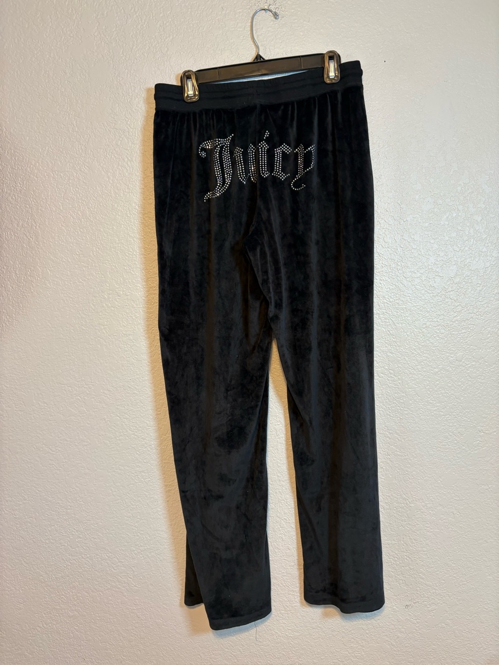 Juicy Couture OG Big Bling Licorice Velour Track Pants XL Black